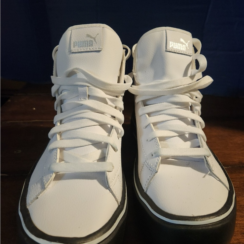 Puma White High-Top Sneakers